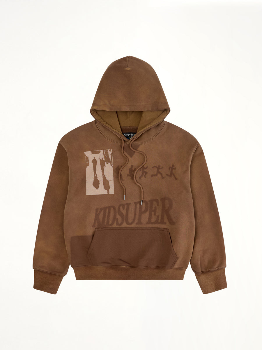 Sun Faded Hoodie in Brown