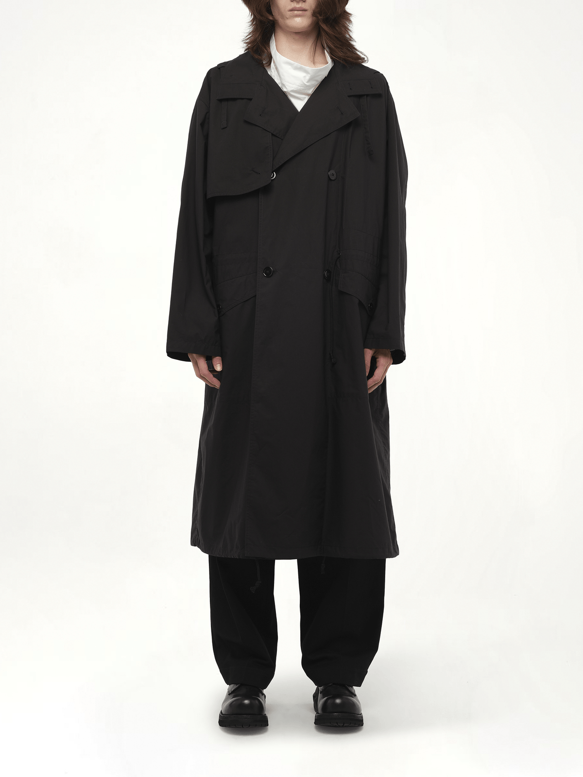 Light Hooded Trench in Black