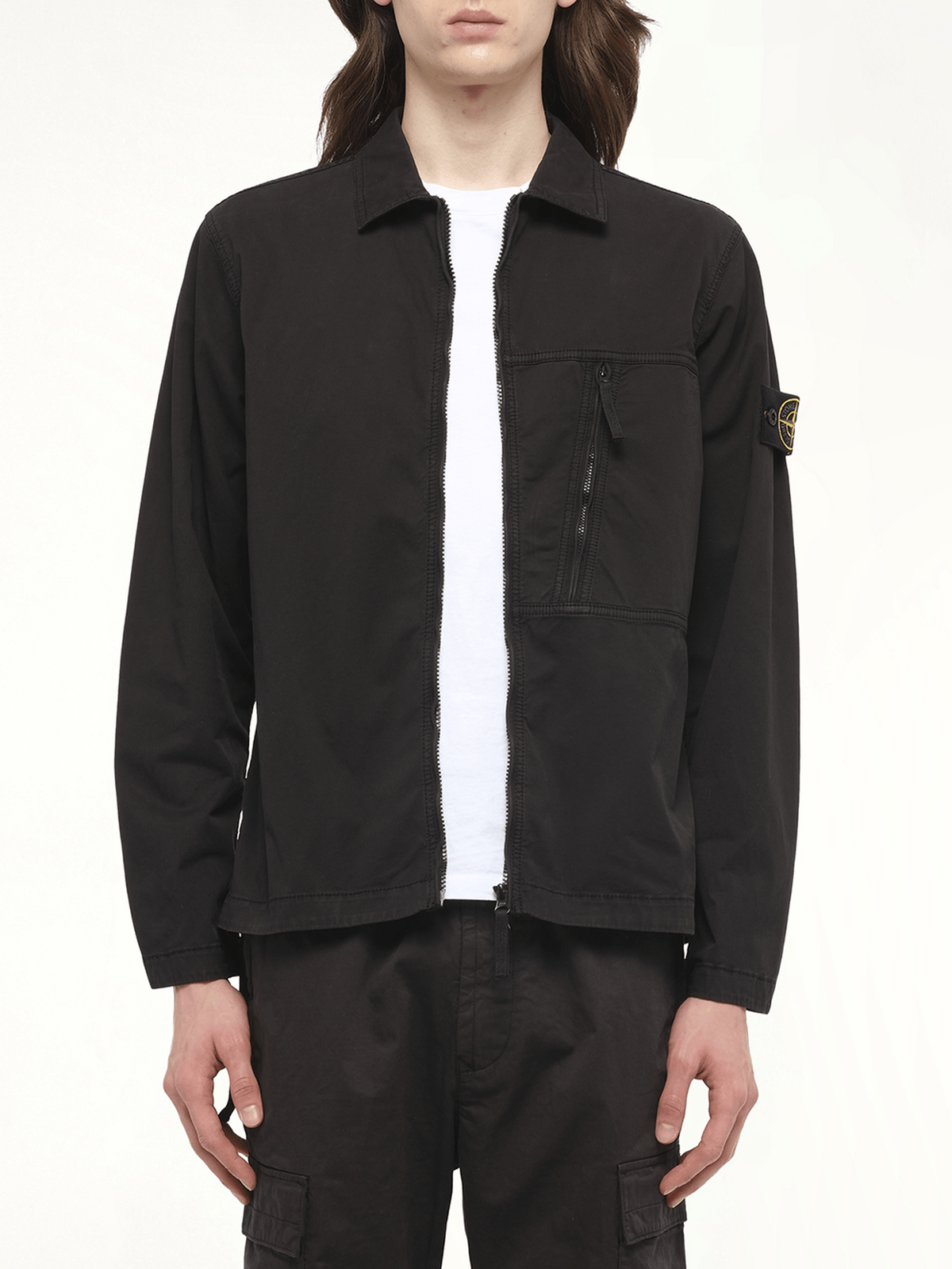 120000 Supima Overshirt in Black