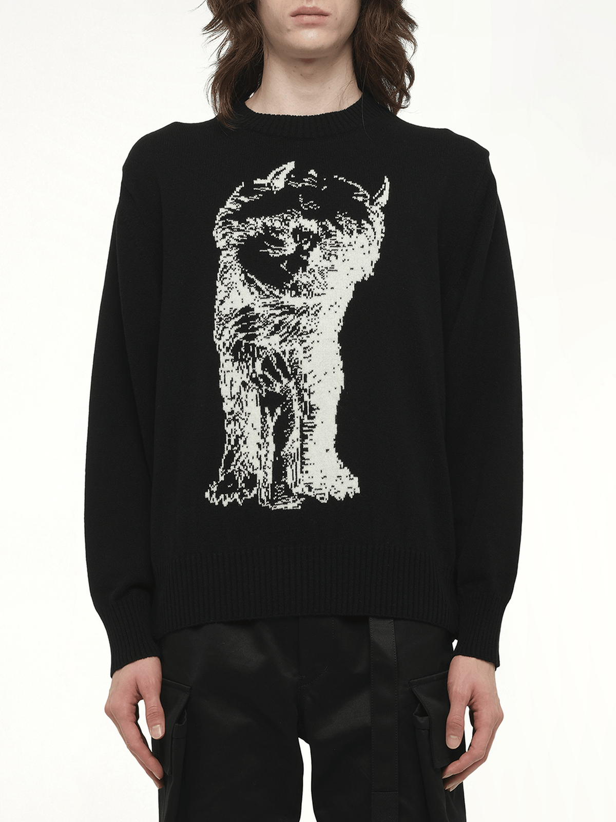 WHERE THE WILD THINGS ARE Wool Knit Pullover in Black