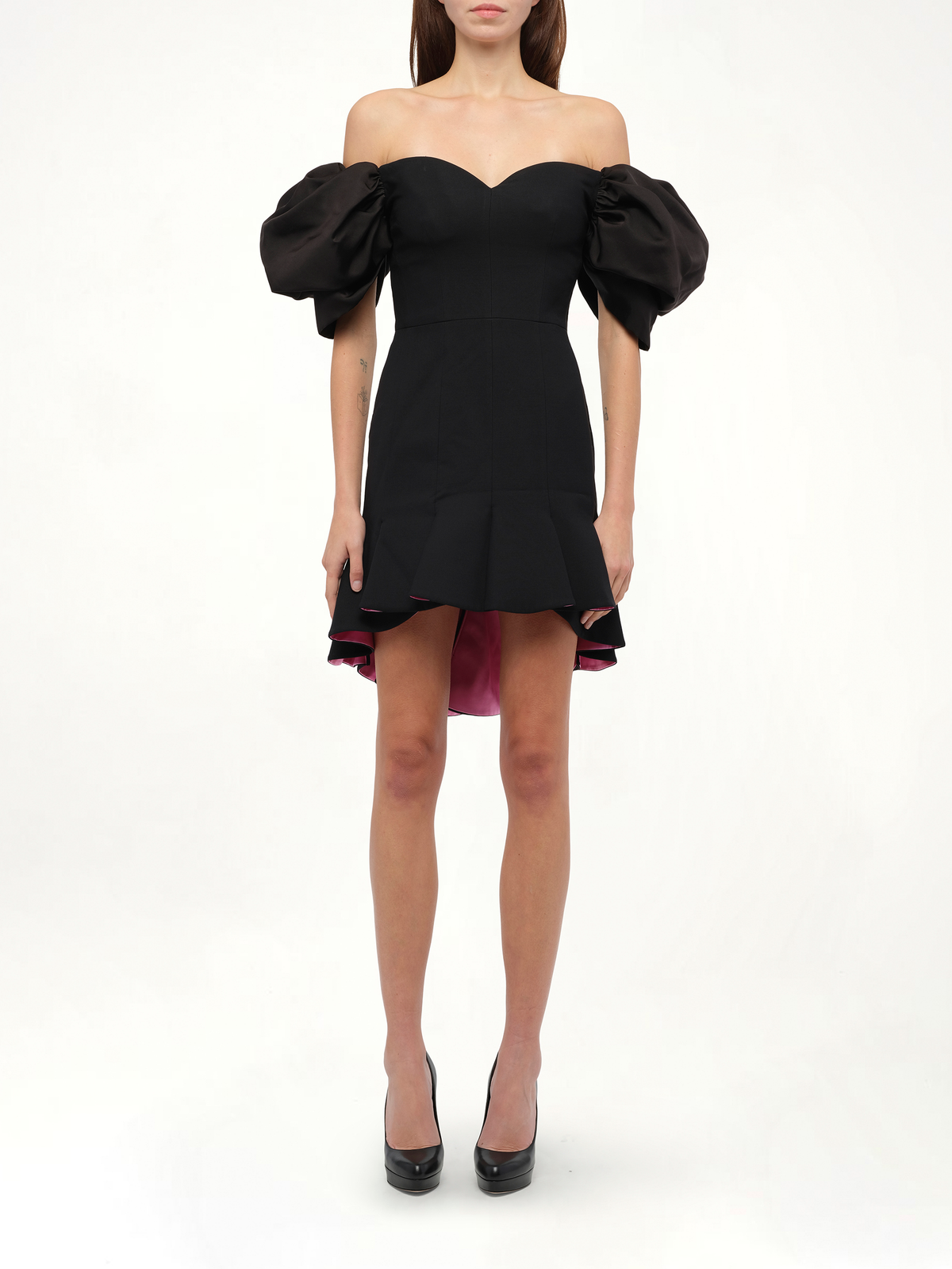 Wool Silk Dress in Black