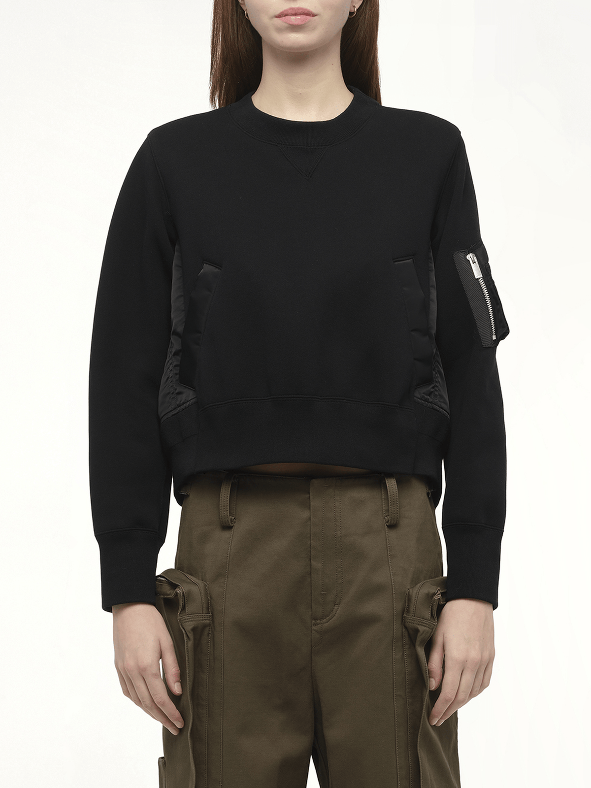 Sponge Sweat x Nylon Twill Pullover in Black/Black