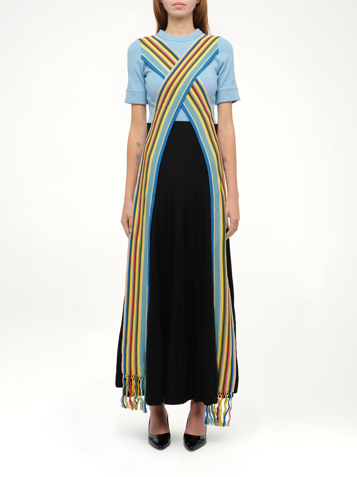 Stripe Bands Dress in Blue