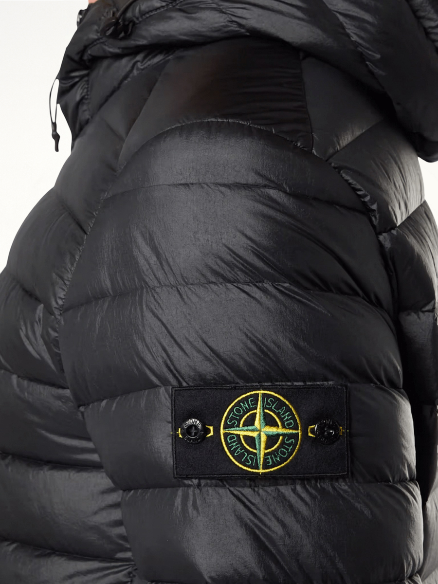 Lightweight Hooded Down Jacket in Black