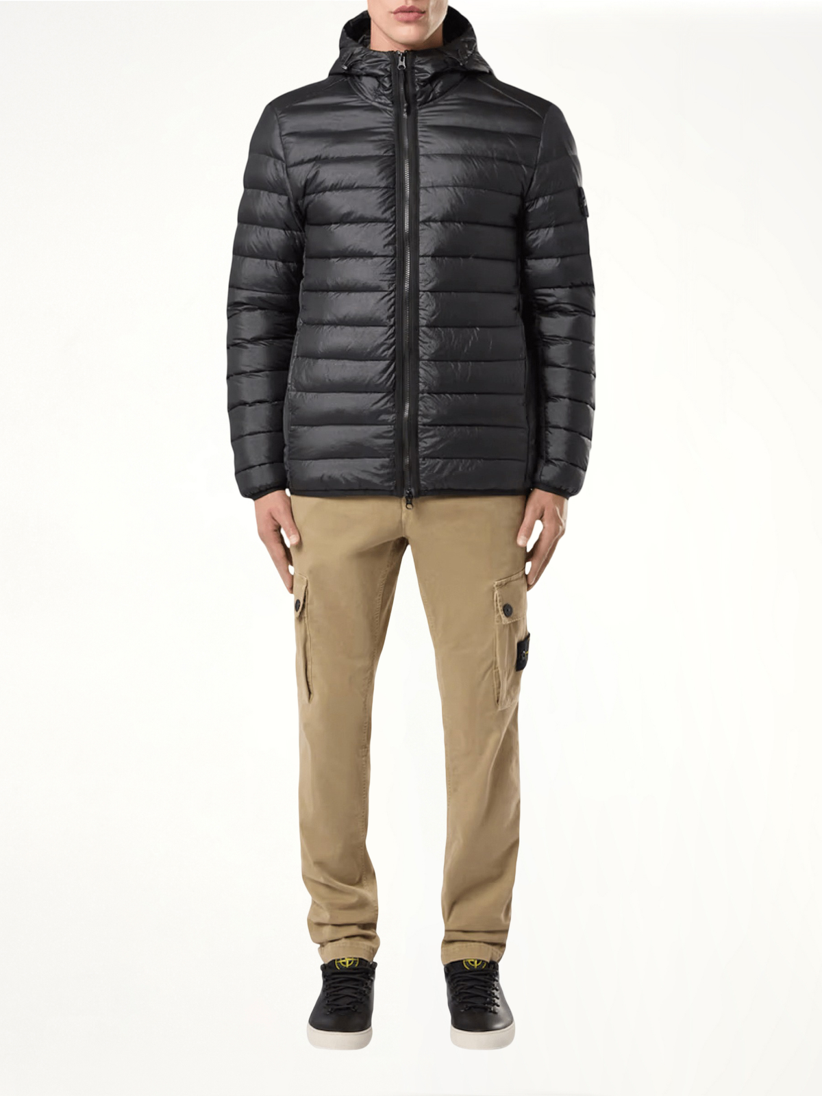 Lightweight Hooded Down Jacket in Black