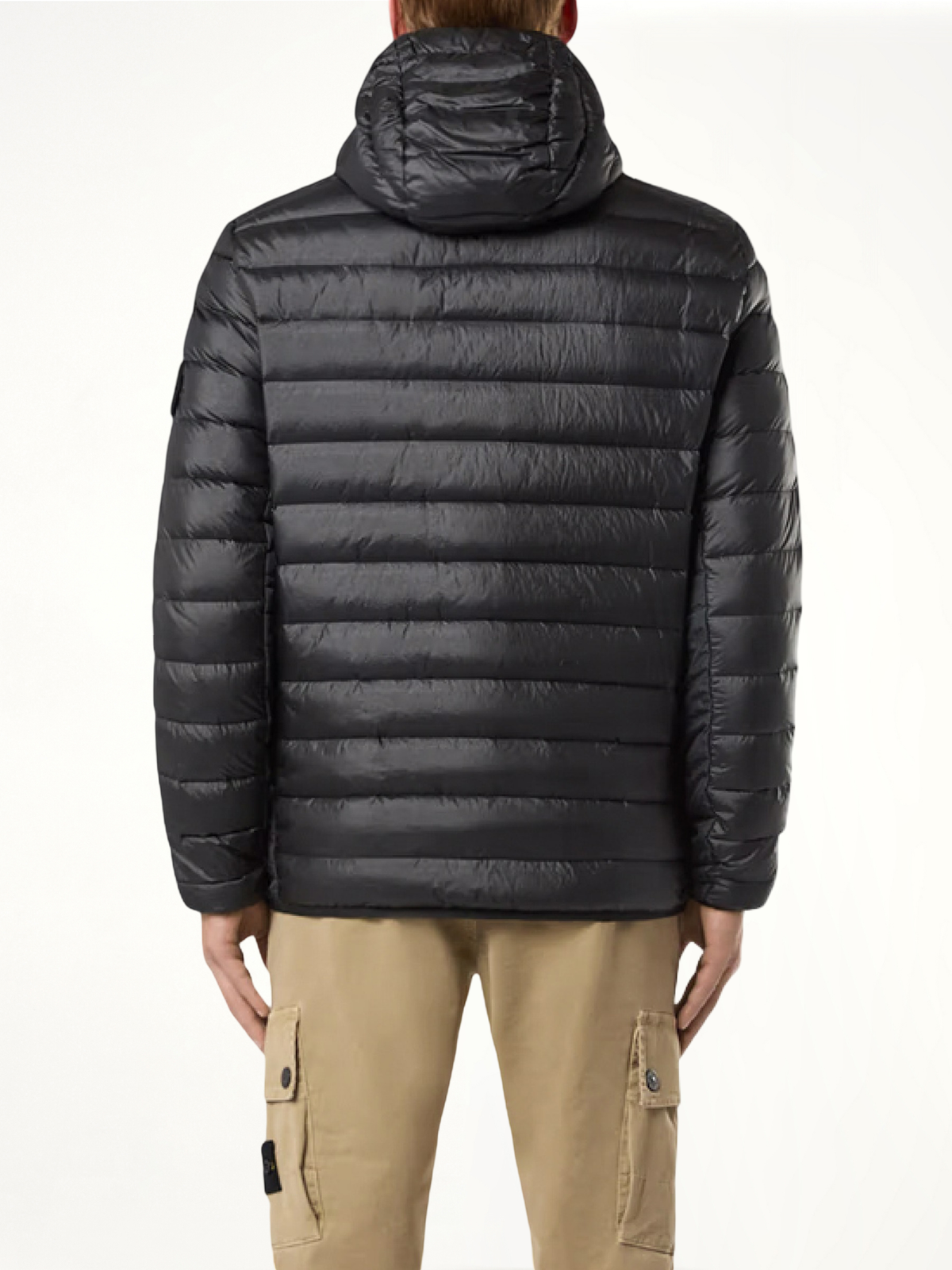 Lightweight Hooded Down Jacket in Black