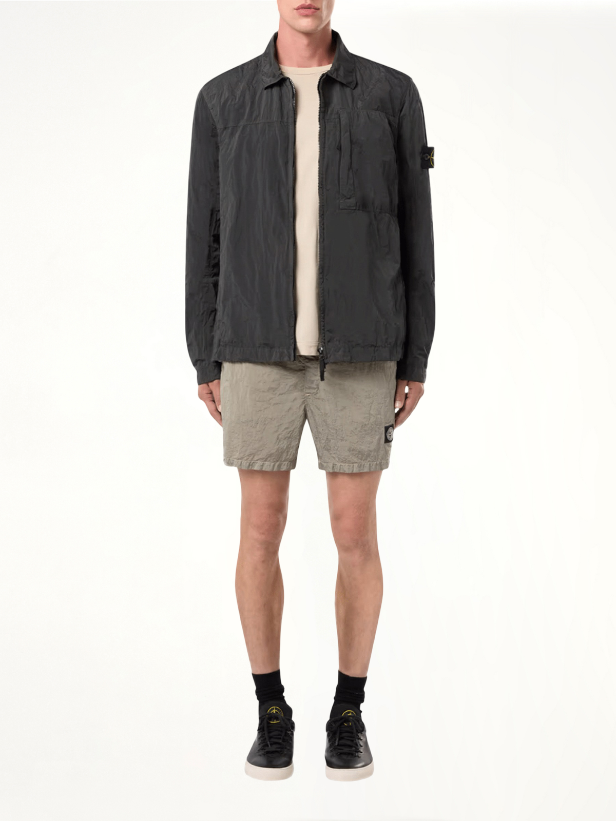 Nylon Metal Overshirt in Lead Grey