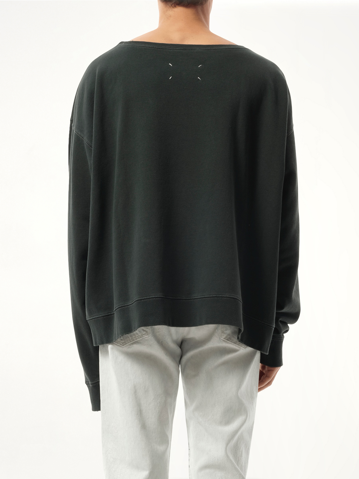 Small Number Logo Sweatshirt in Washed Black