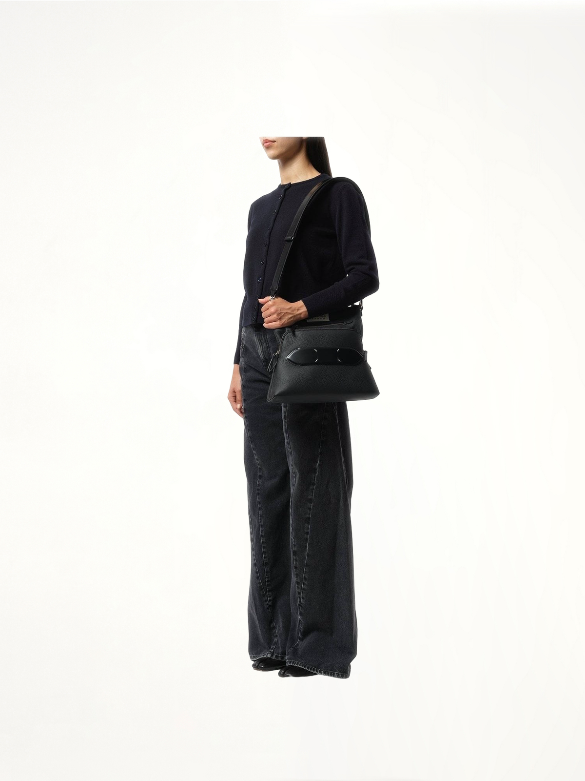 Soft 5AC Multifunction Small Shoulder Bag in Black