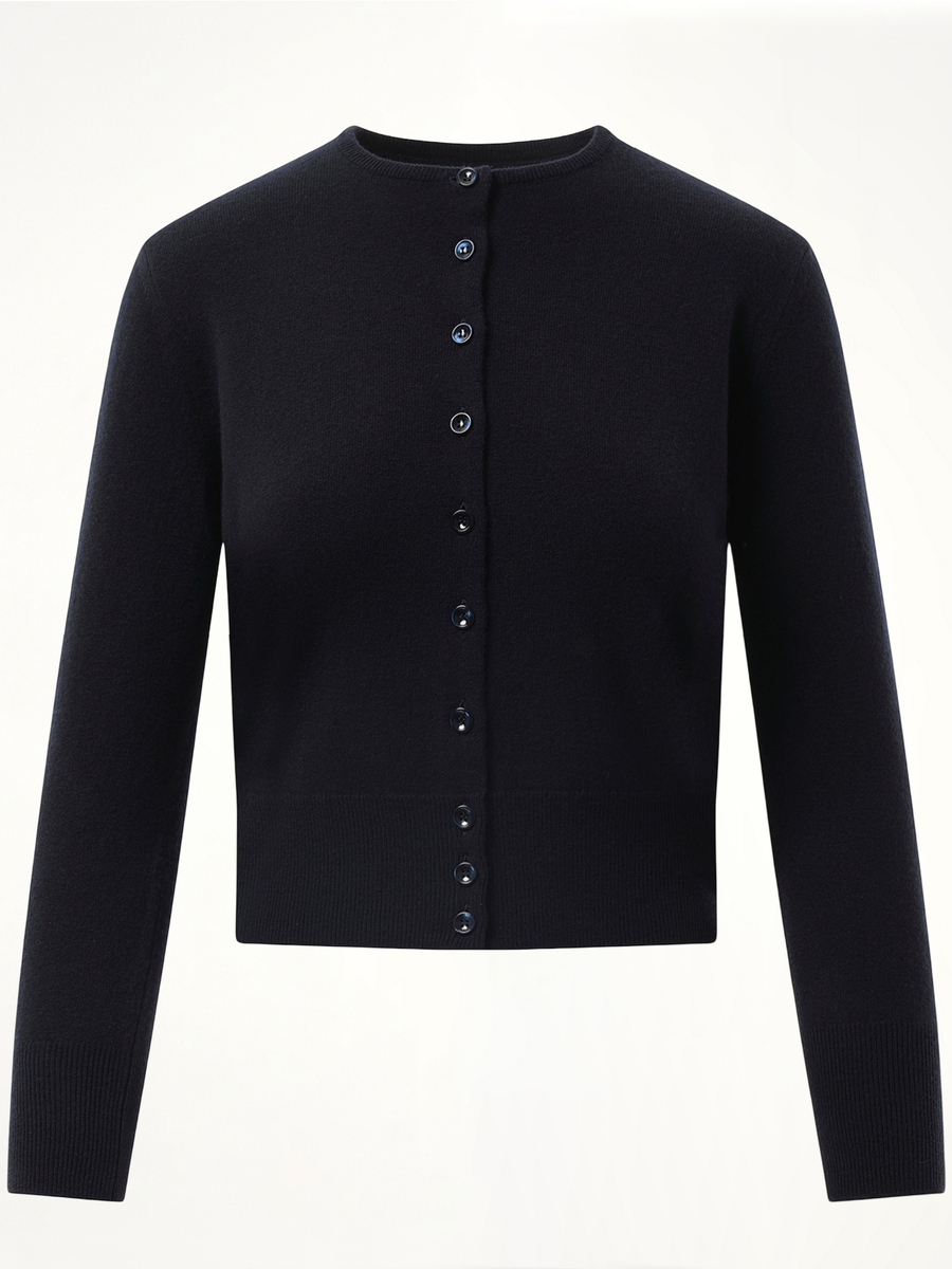Fitted Cardigan in Navy
