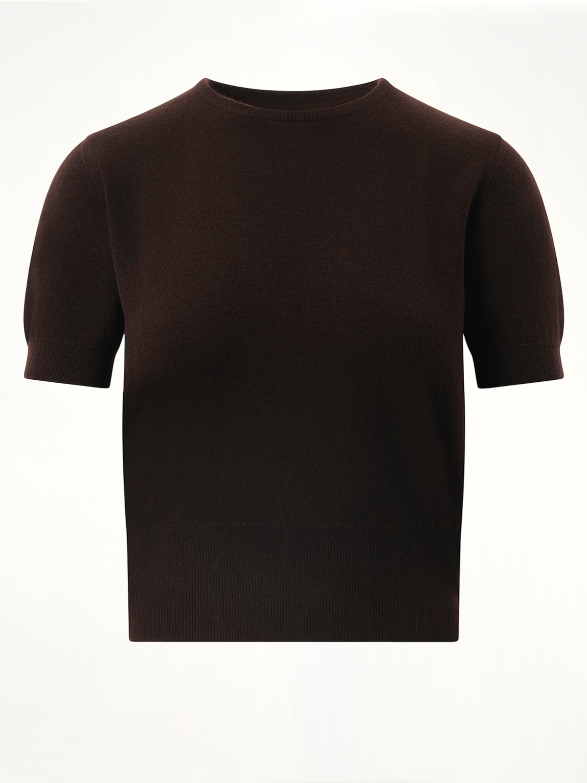 Short-sleeved Sweater in Dark Brown