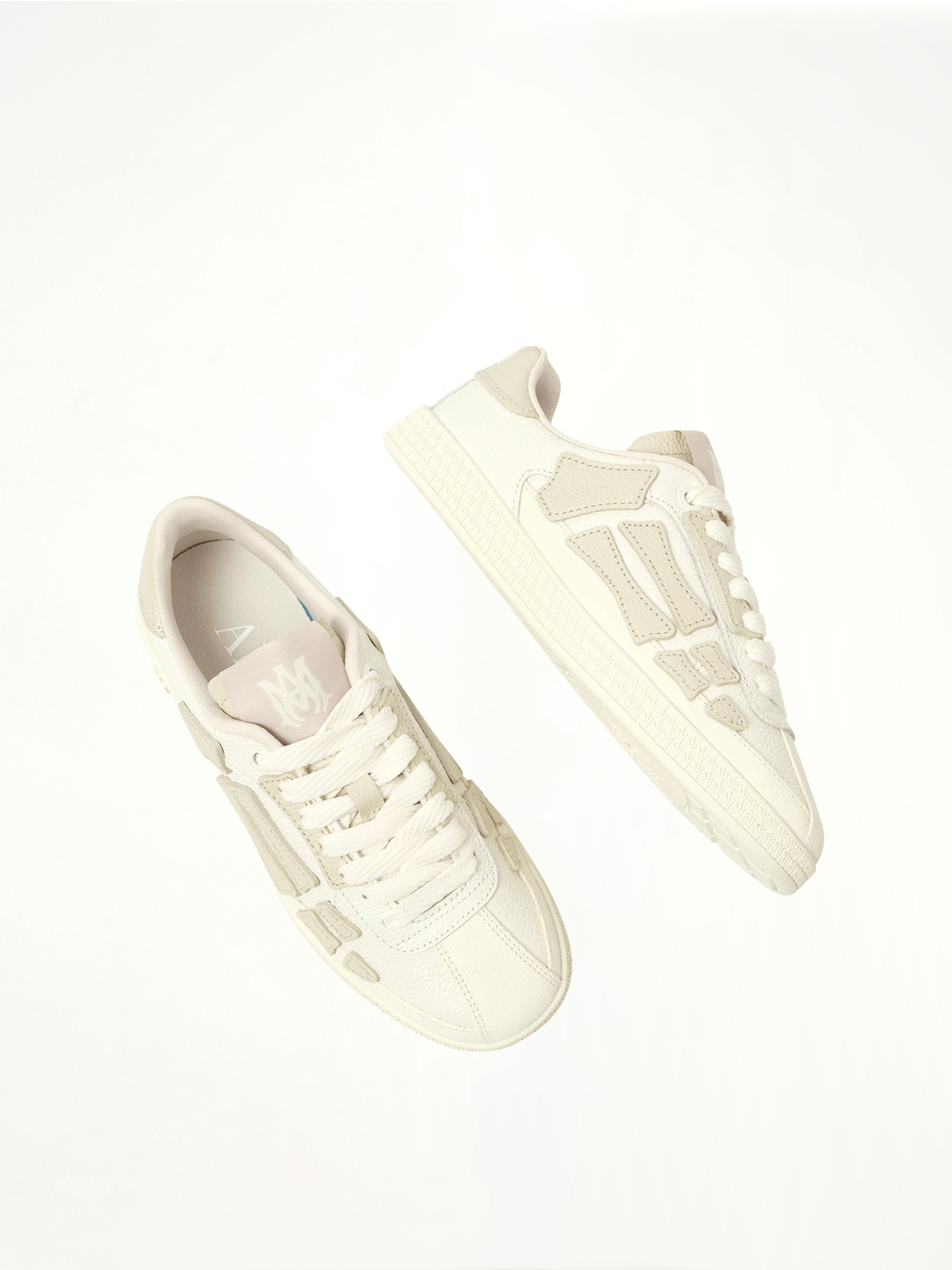 Pacific Bones Sneaker in Birch Top View | AMIRI