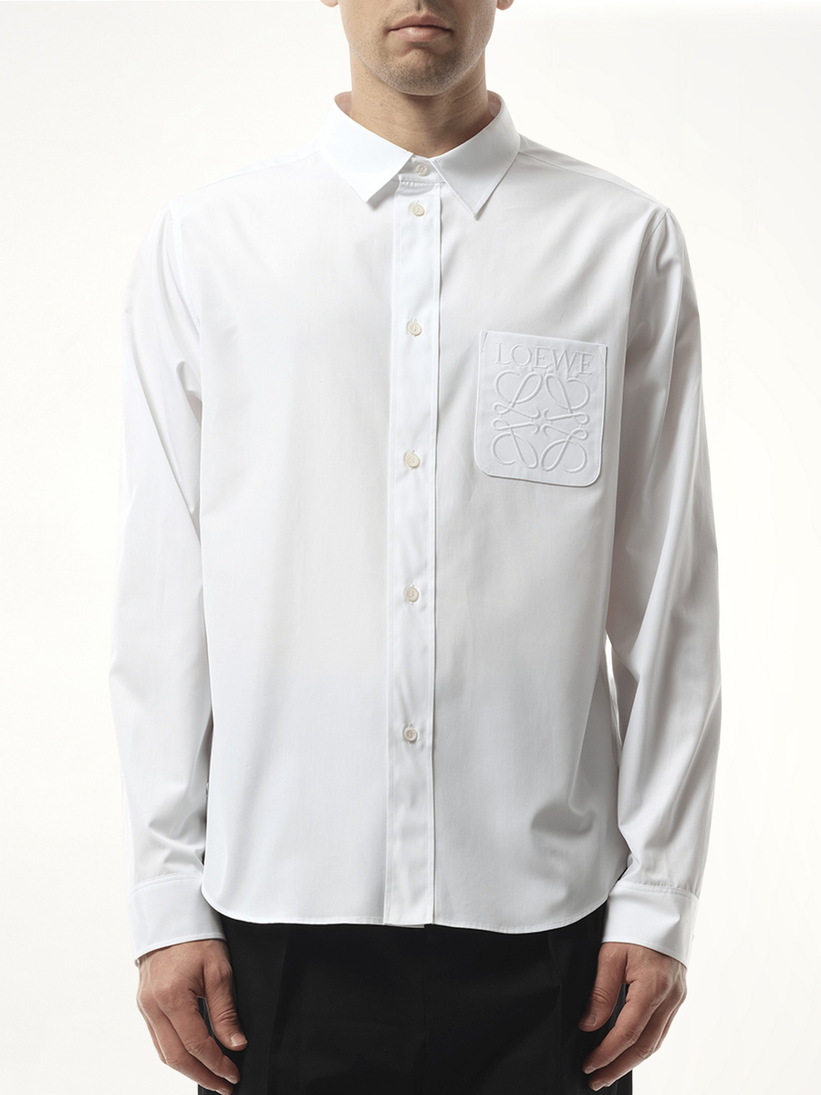 Anagram Embossed Shirt in White