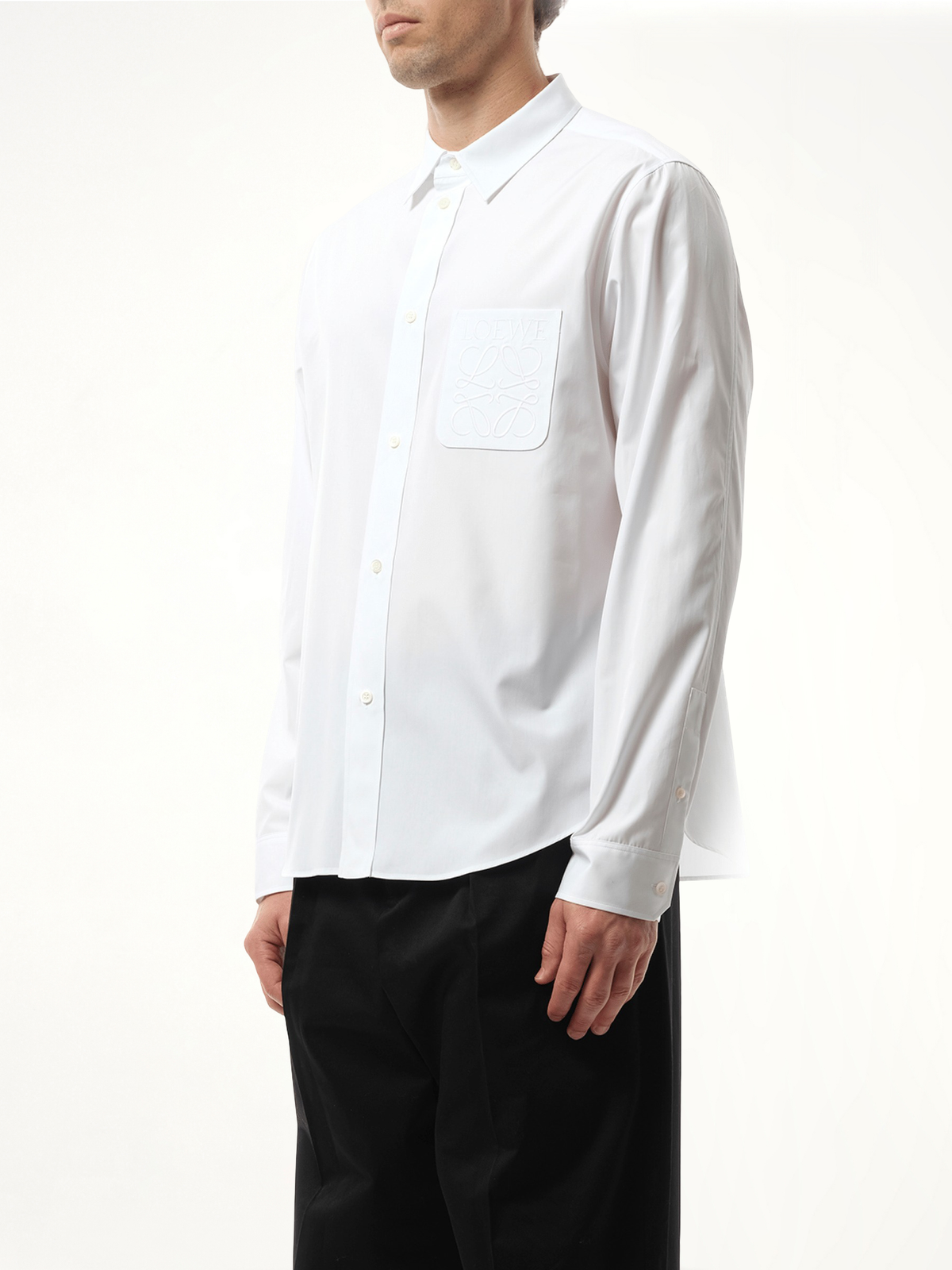 Anagram Embossed Shirt in White