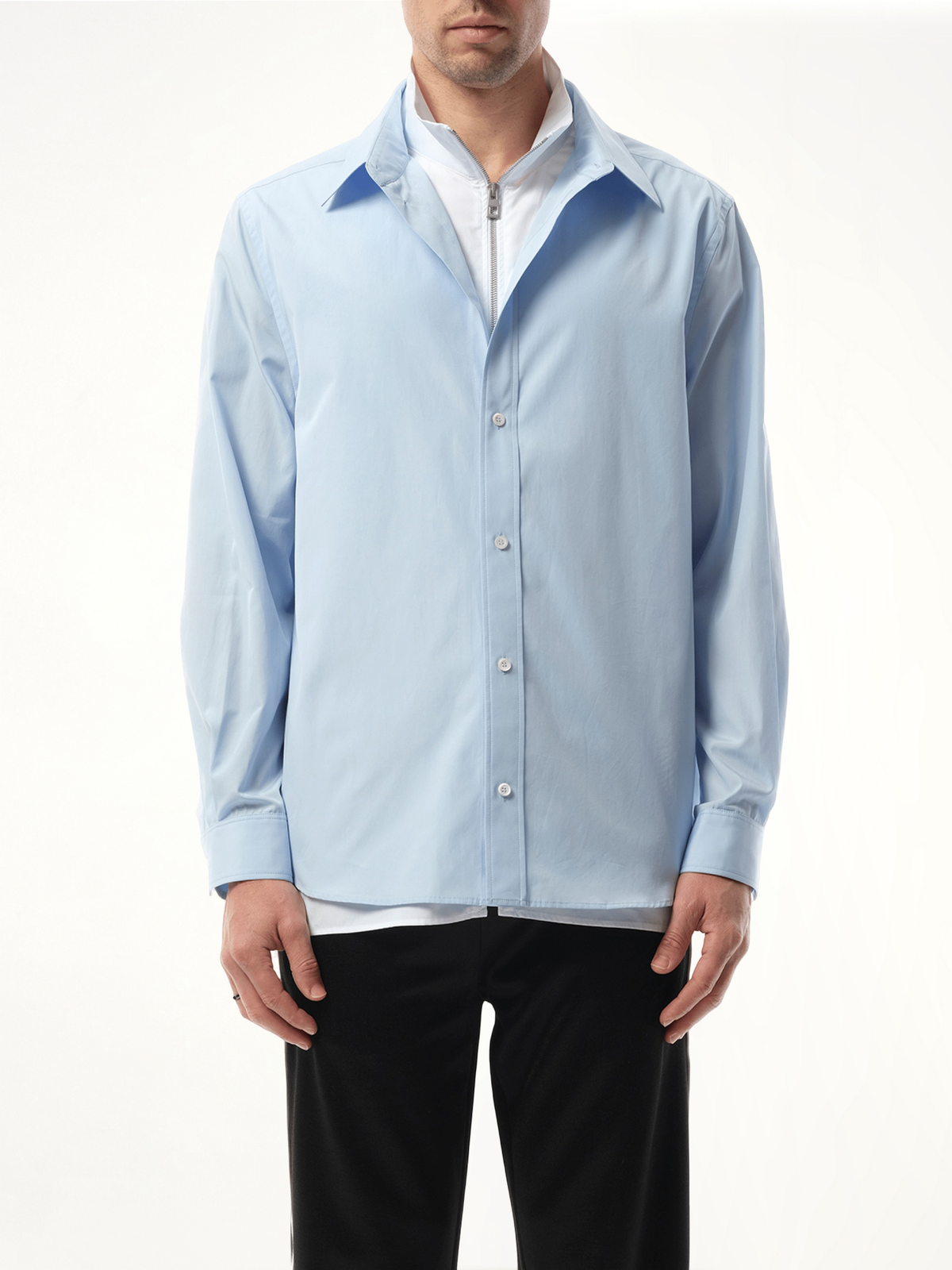 Hybrid Shirt in Light Blue/White