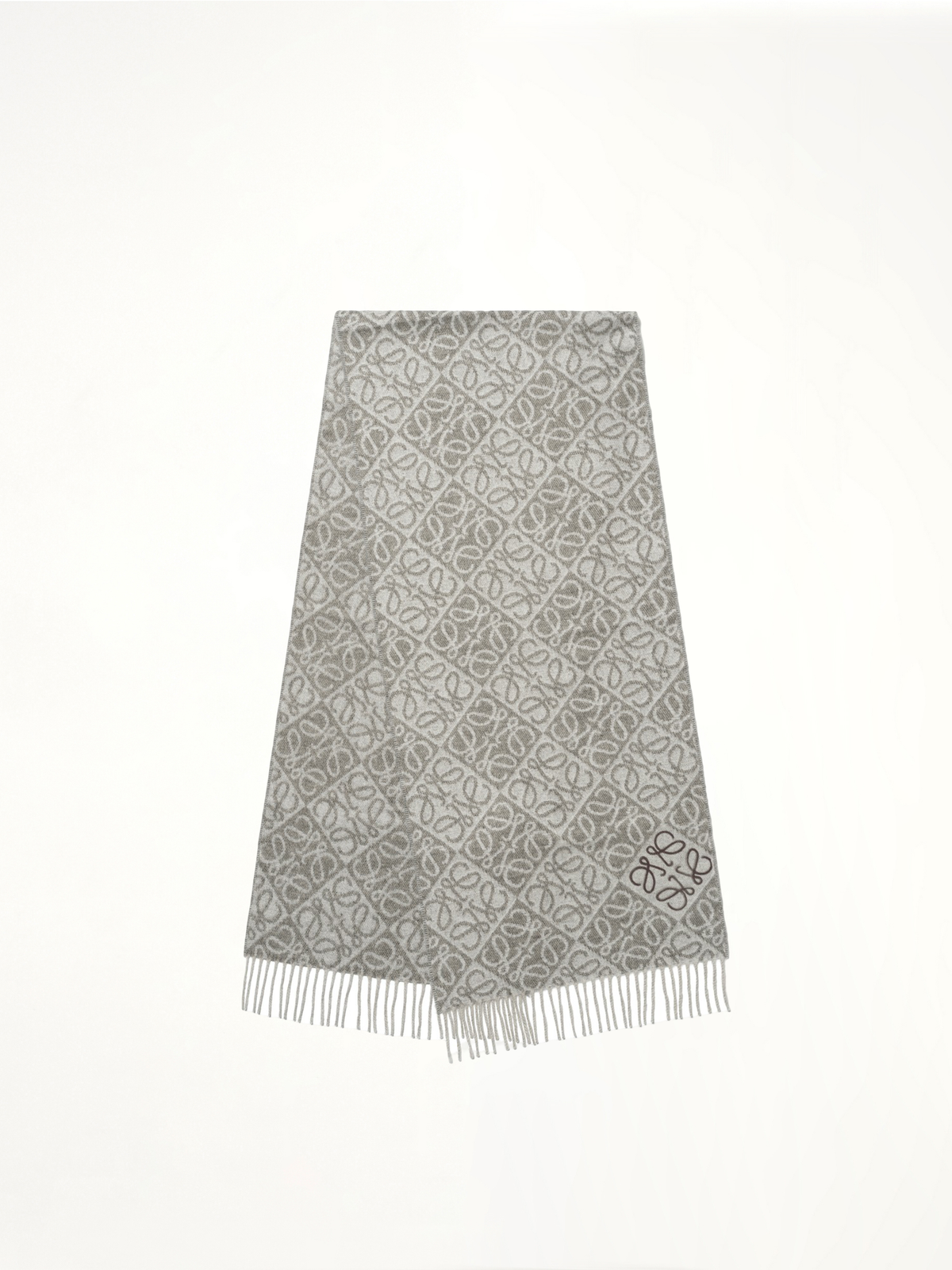 Anagram Wool Cashmere Scarf in Grey