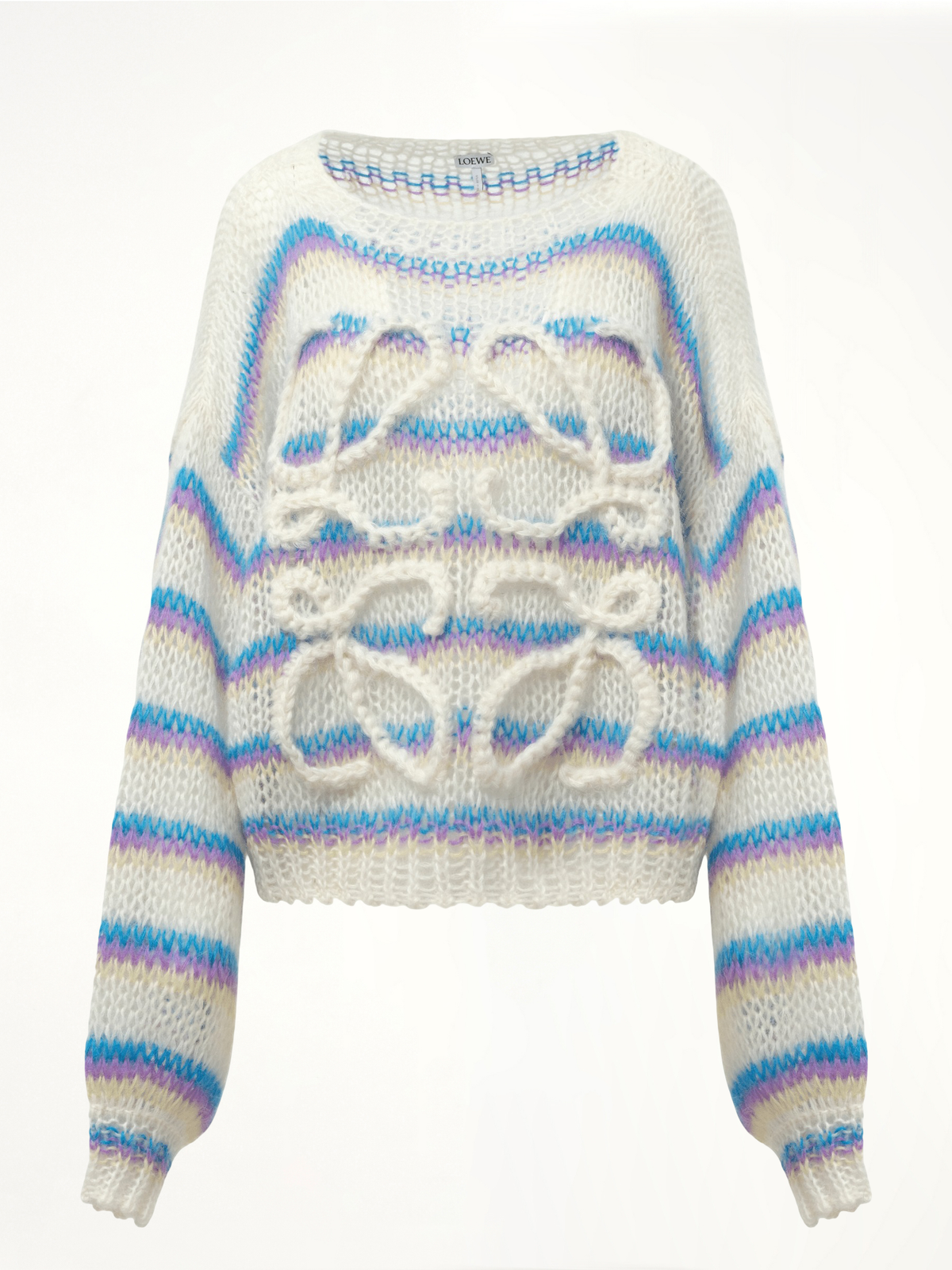 Relaxed Fit Anagram Sweater in White/Multicolour