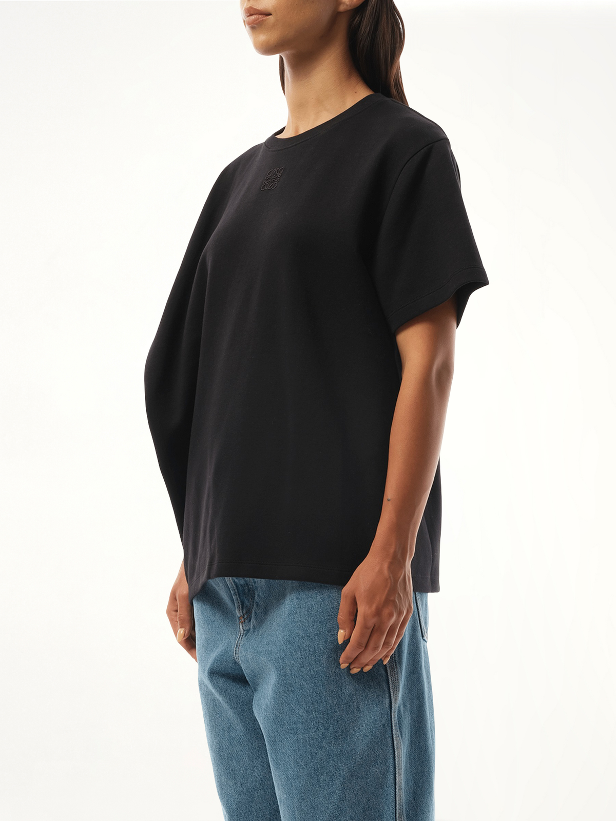 Draped T-Shirt in Black