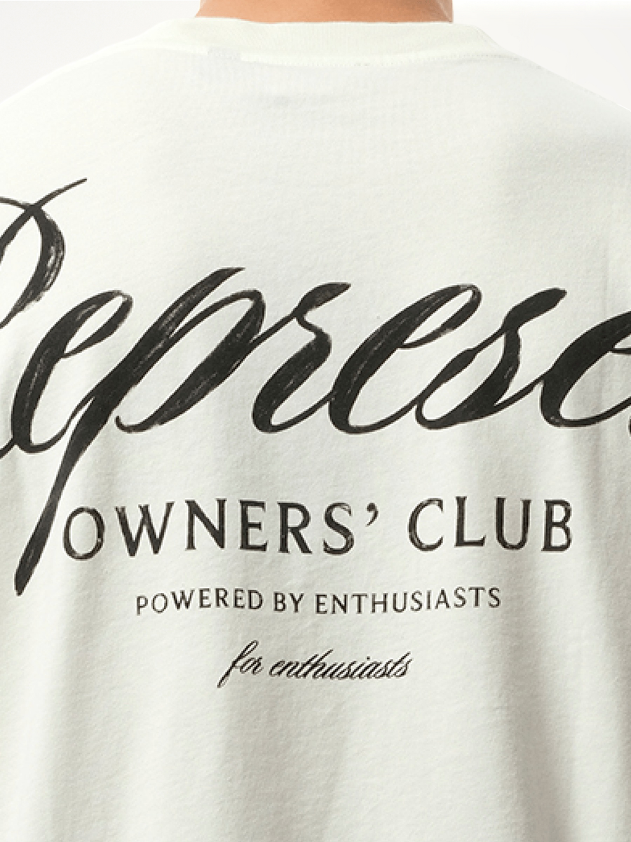 Represent Owners Club Script T-Shirt in Flat White