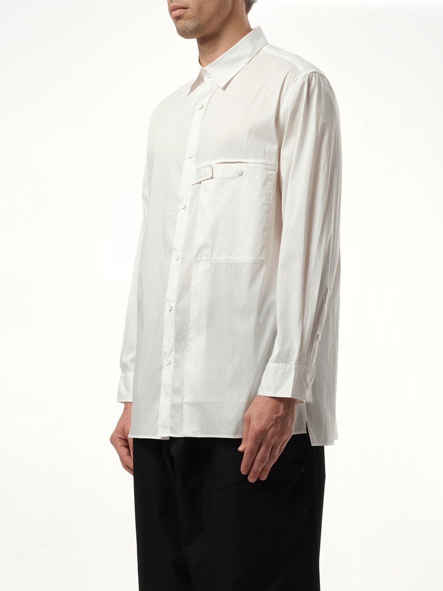 Pleat Pocket Shirt in White
