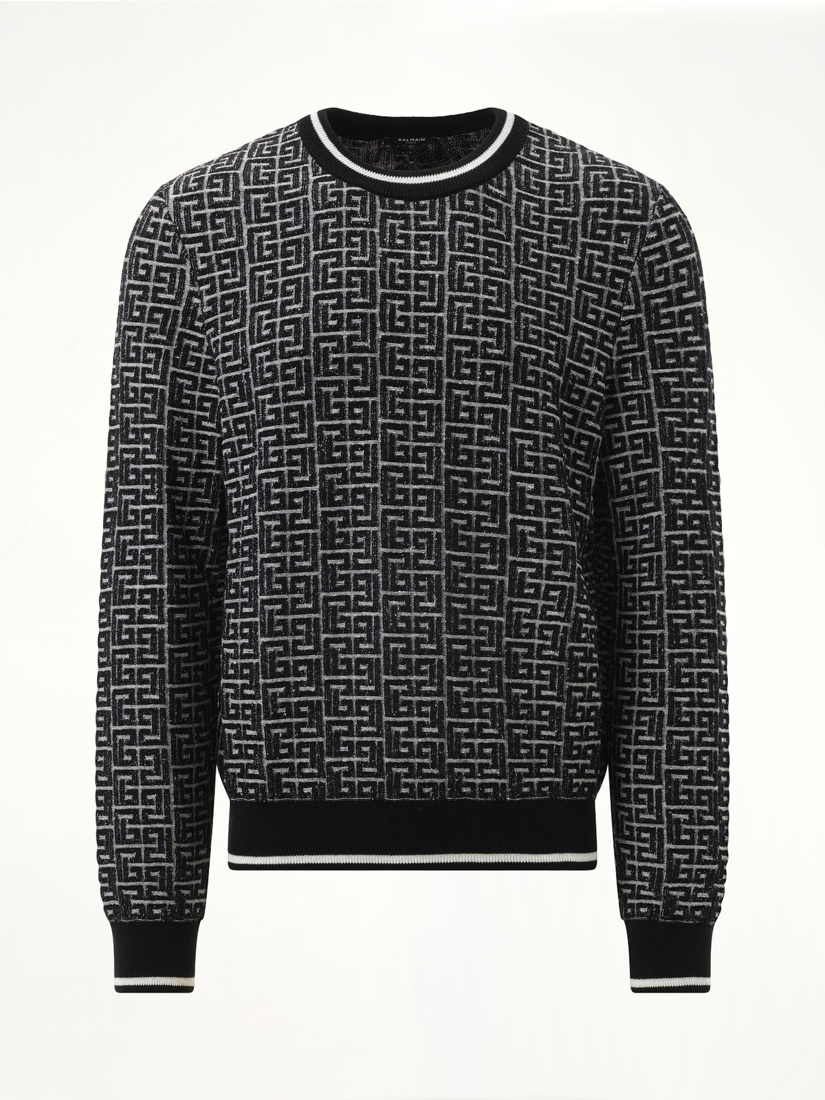 3D Monogram Vanise Knit Sweater in White/Black