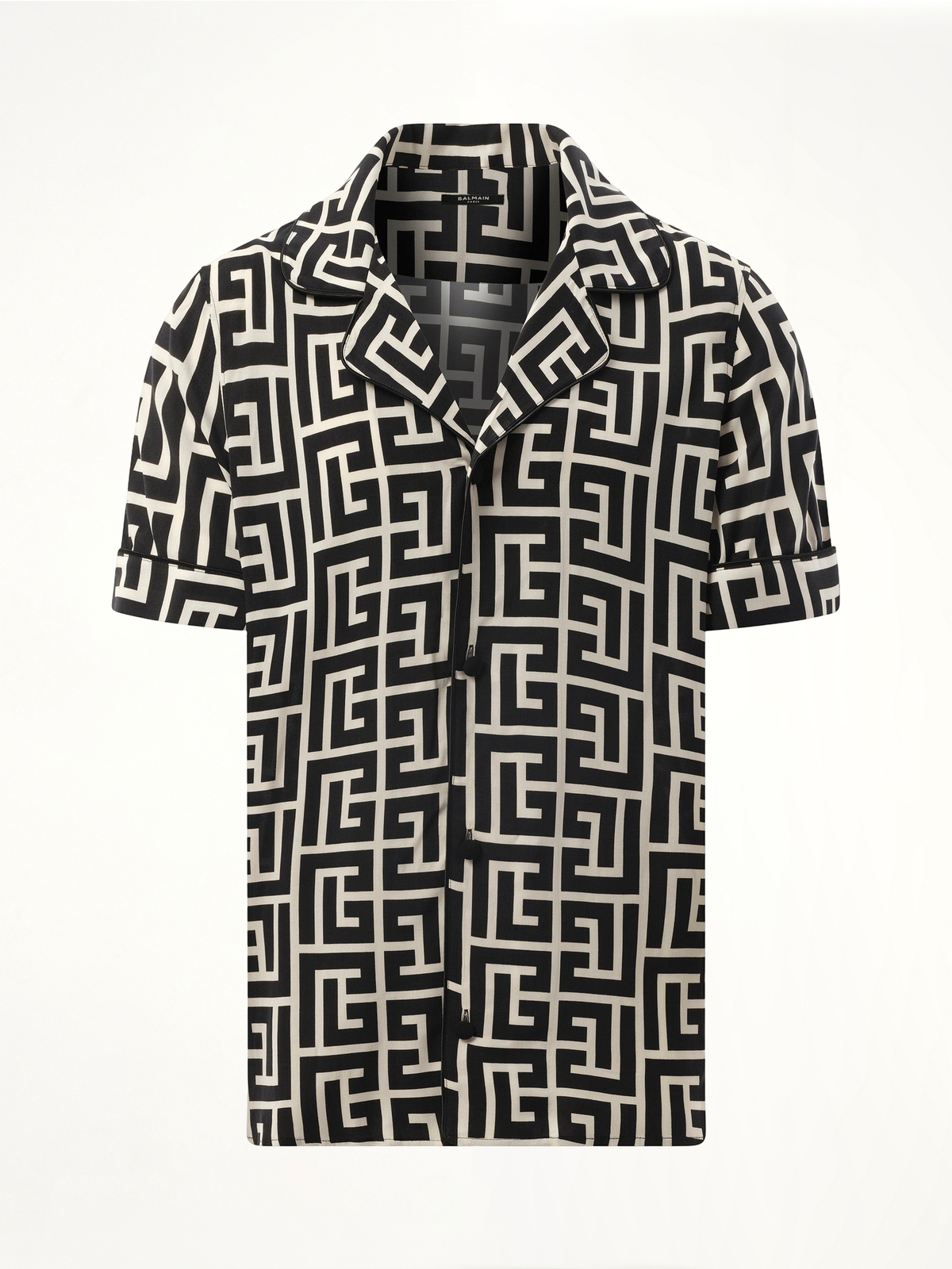 Macro Monogram Pyjama Shirt in Ivory/Black