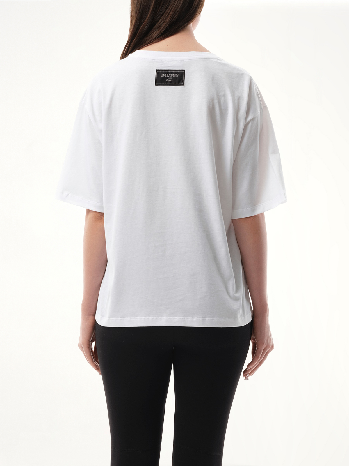 Balmain Kiss Print T-Shirt in White/Black/Red