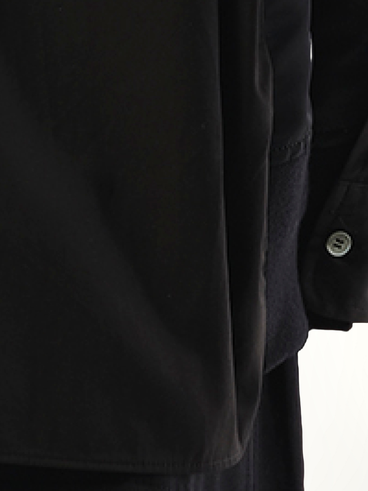 Cotton Poplin Nylon Shirt in Black