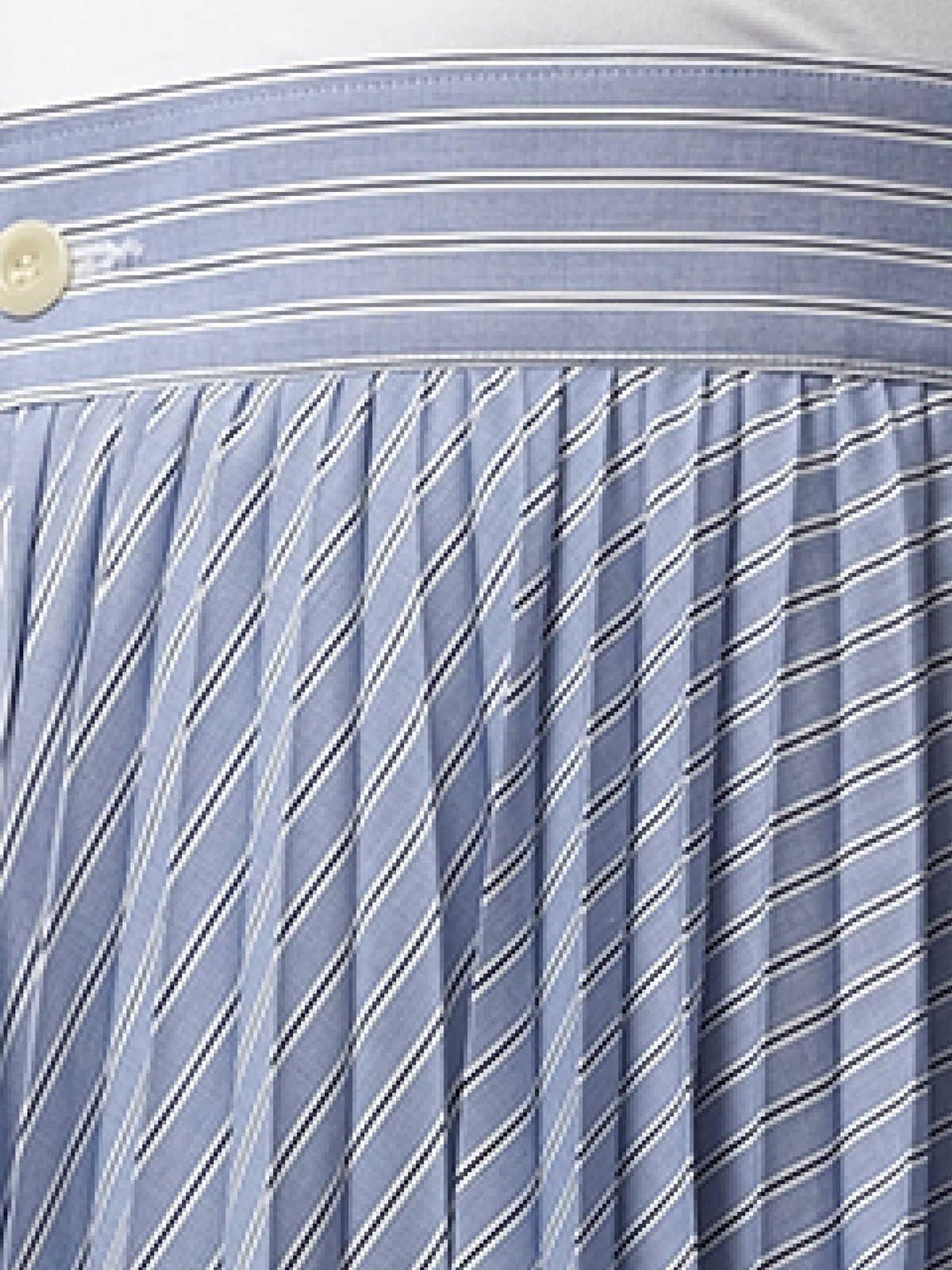 Cotton Poplin Stripe Skirt in Light Blue