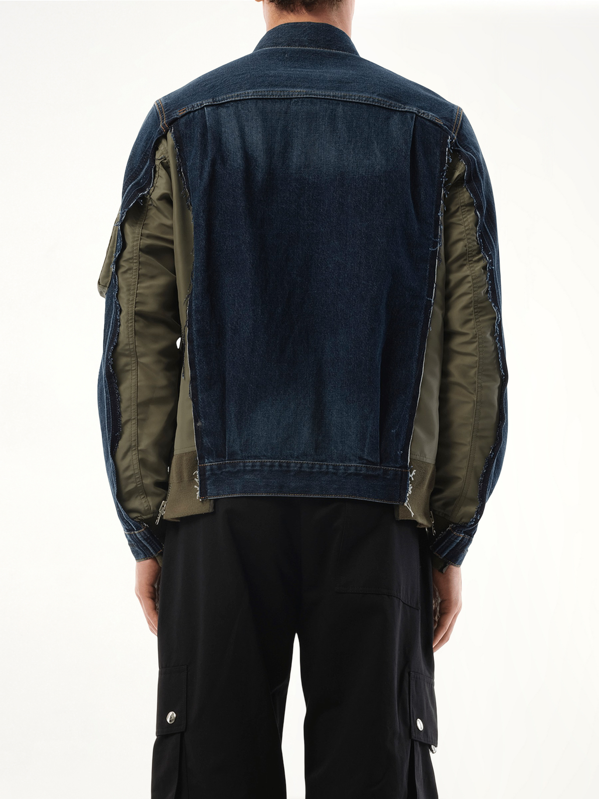 Denim Nylon Twill Jacket in Blue