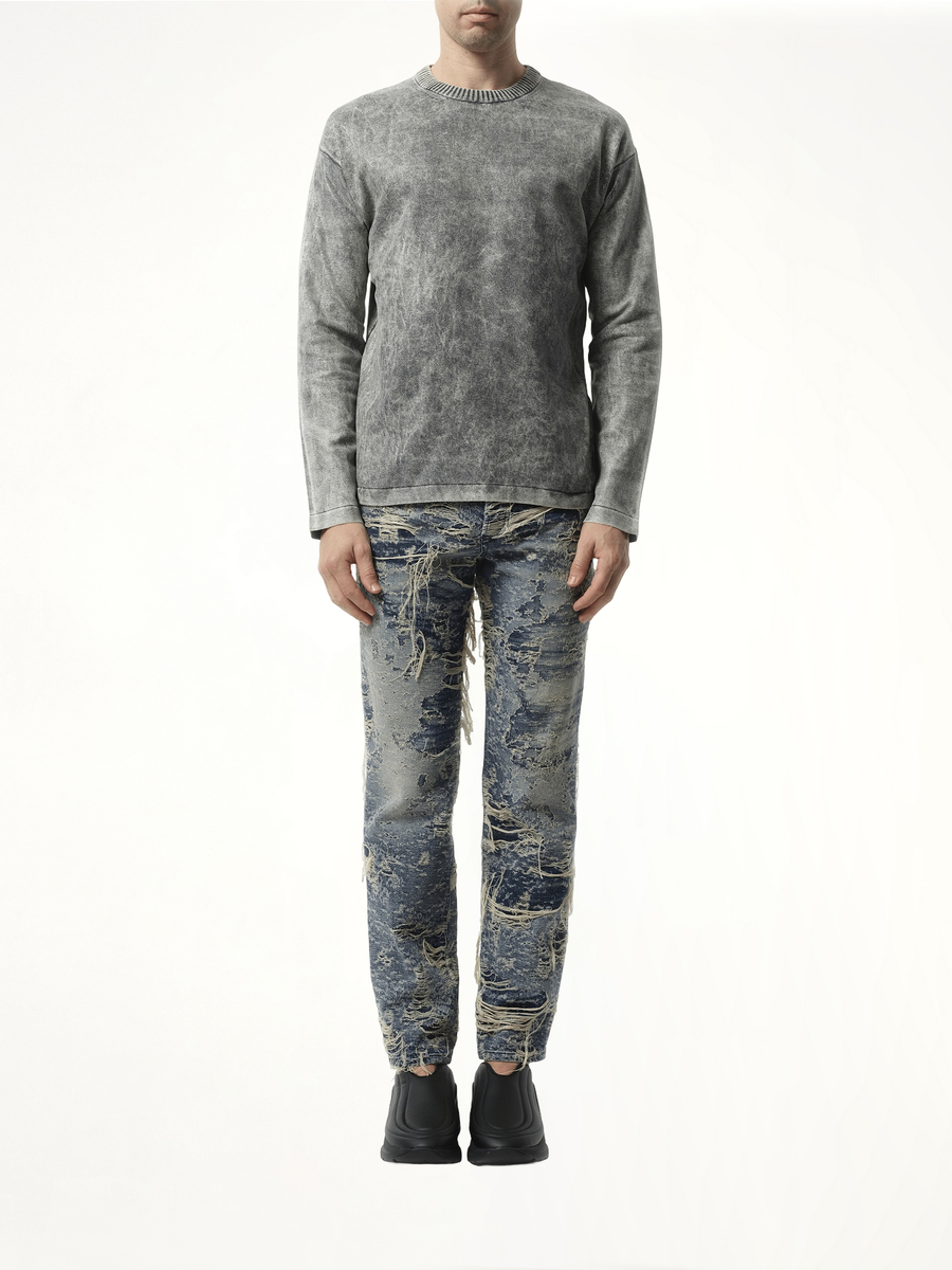 Marble Effect Sweater in Grey