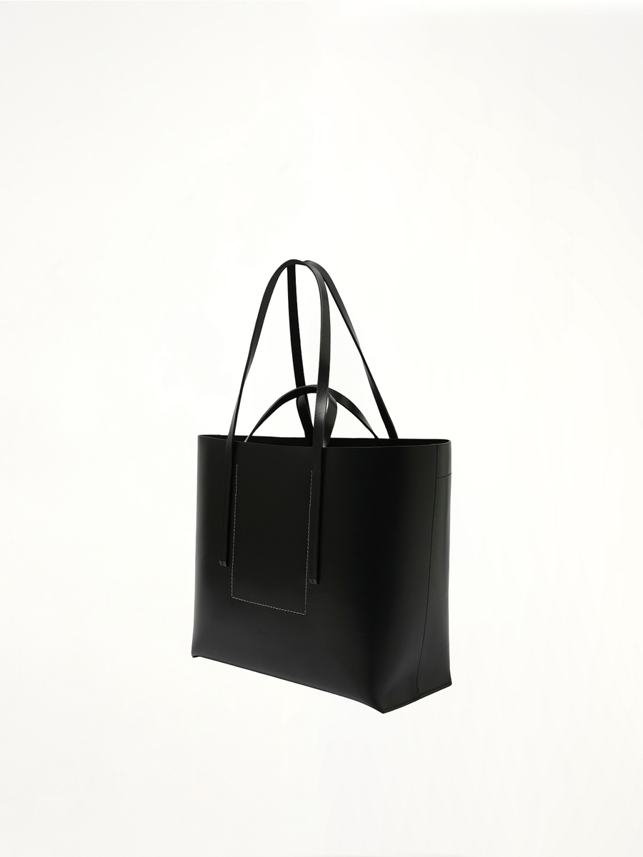 Leather Shopper Bag in Black