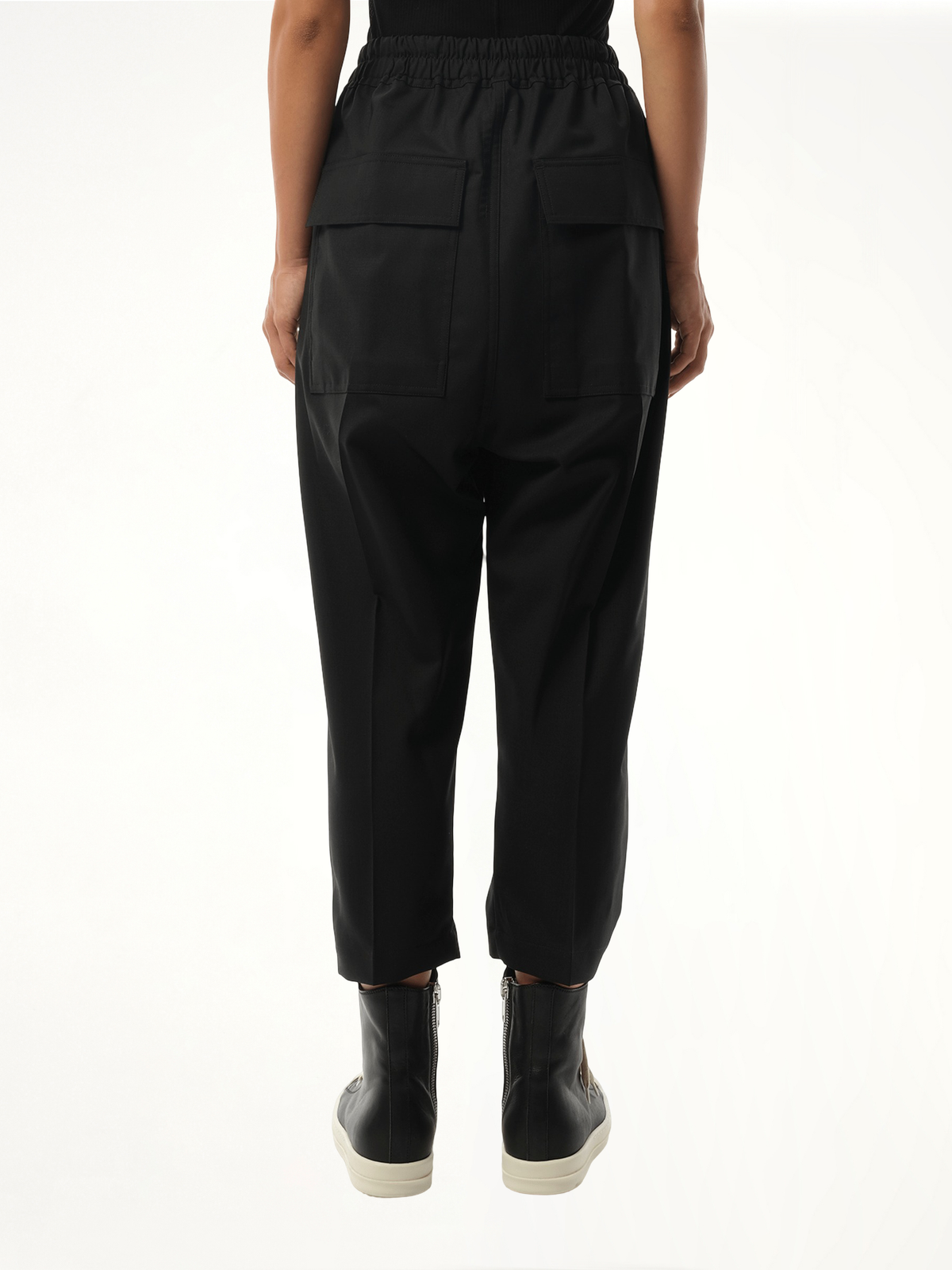 Drawstring Astaires Cropped Pants in Black