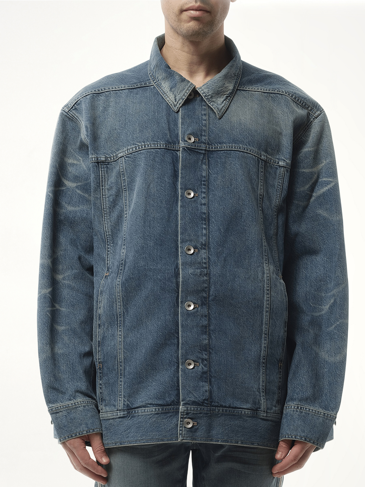 Jumbo Worker Jacket in Washed Indigo