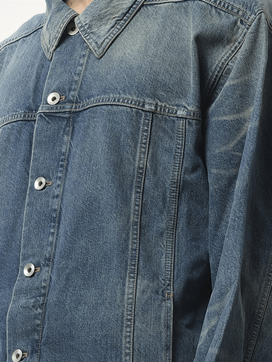 Jumbo Worker Jacket in Washed Indigo