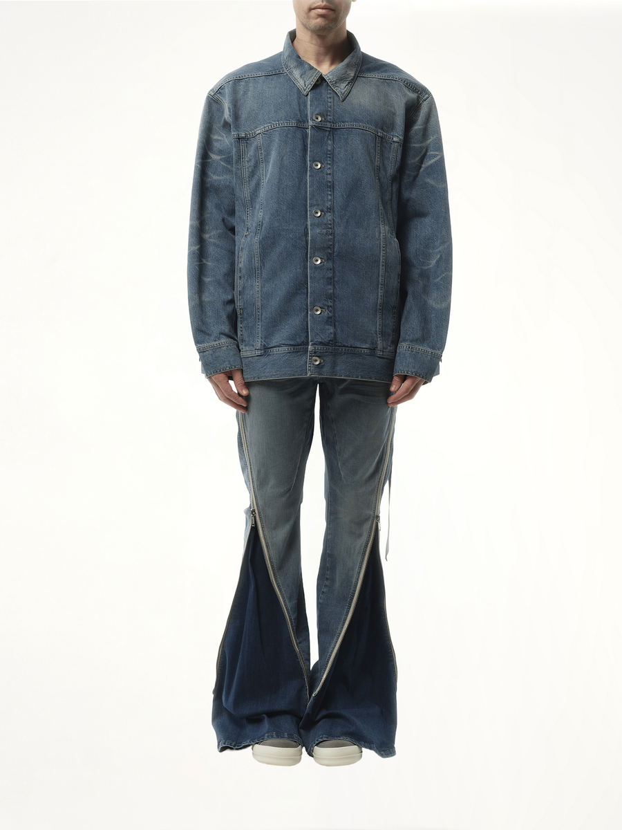 Jumbo Worker Jacket in Washed Indigo