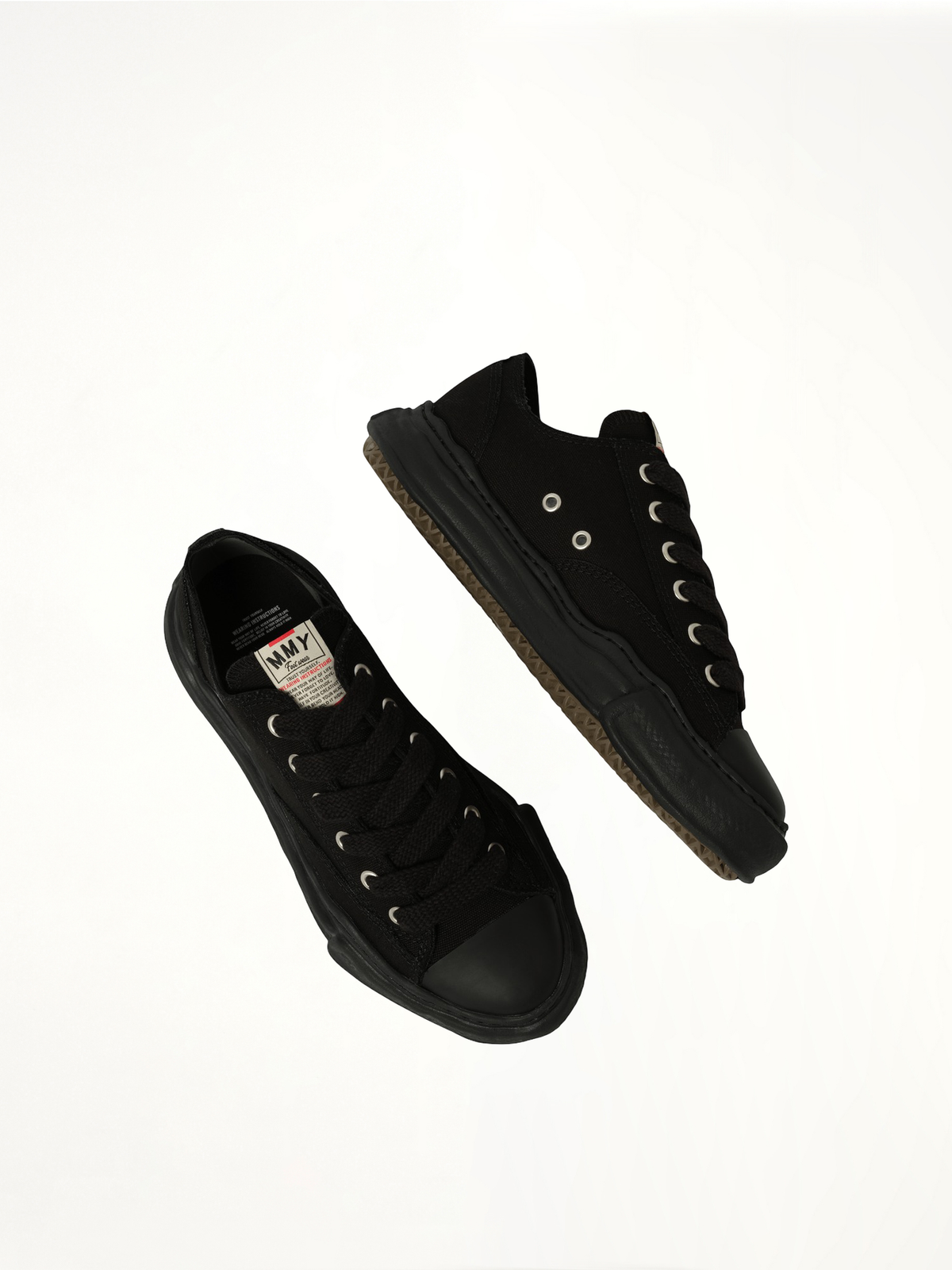 Peterson OG Sneaker in Black/Black Top View | MAISON MIHARA YASUHIRO