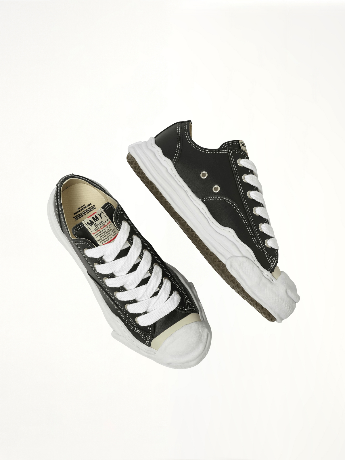 Hank OG Leather Sneaker in Black Top View | MAISON MIHARA YASUHIRO