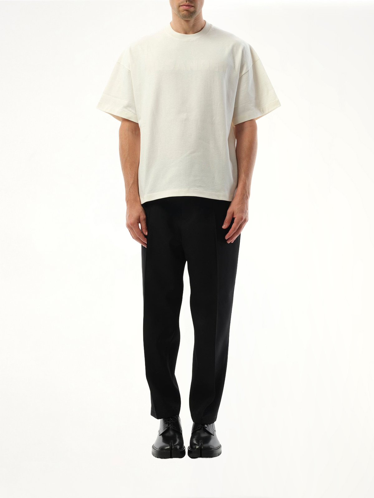 Tonal Jil Sander Logo T-Shirt in Porcelain