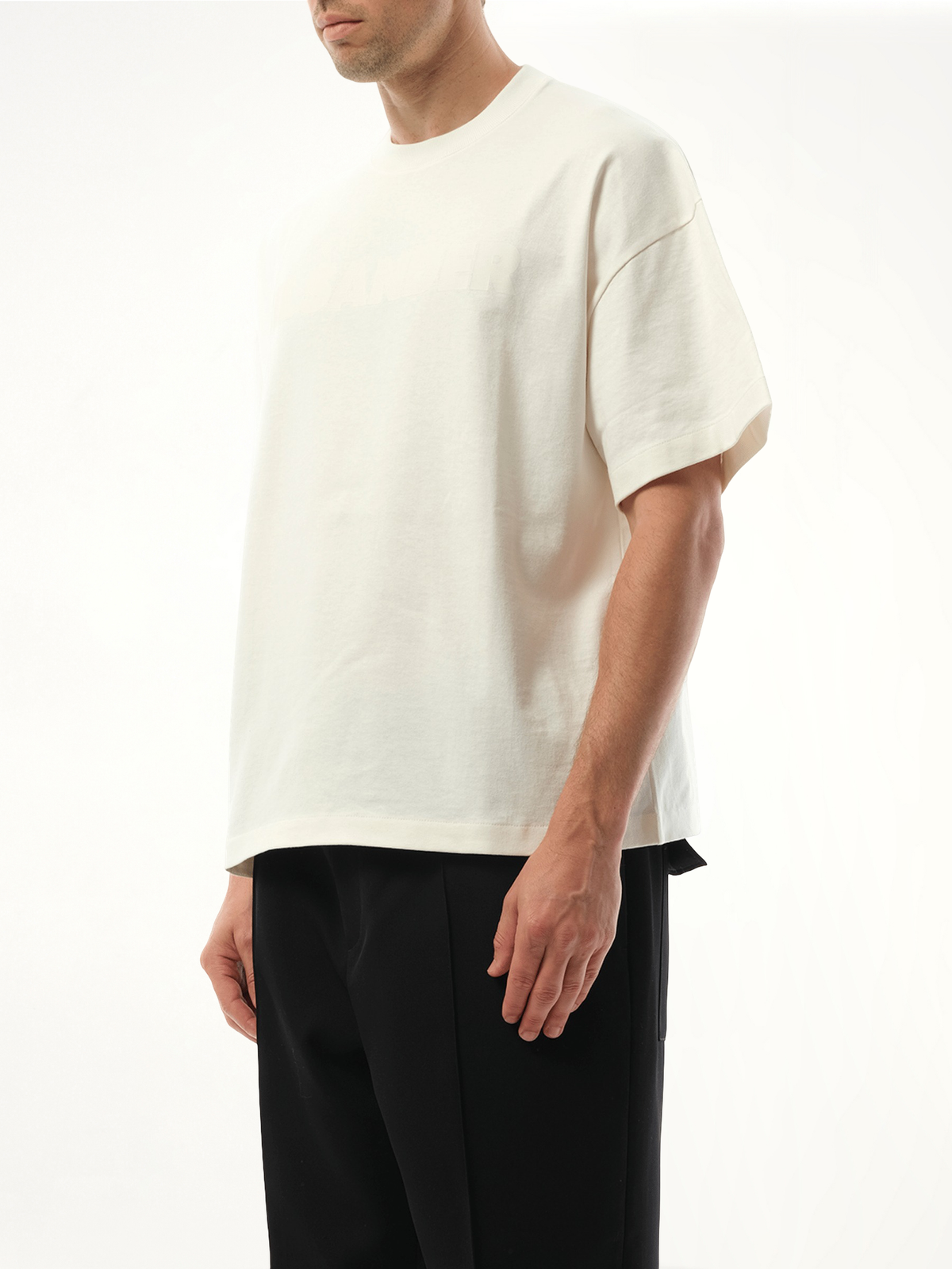 Tonal Jil Sander Logo T-Shirt in Porcelain