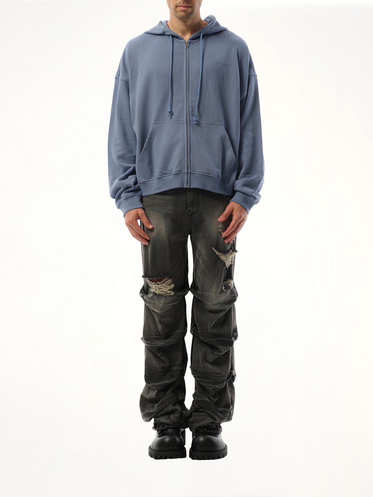 Twin All Around Hoodie Zip-Up in Sky