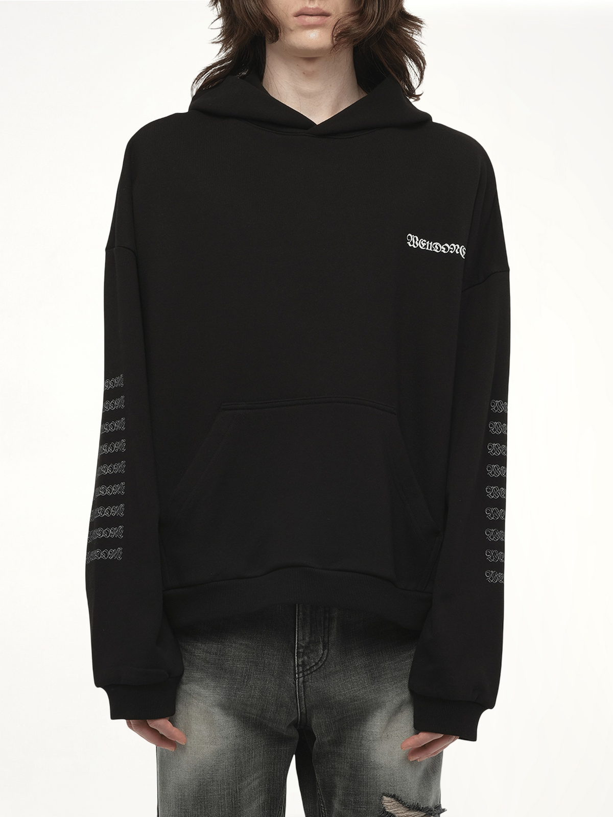 Punk Teddy Hoodie in Black