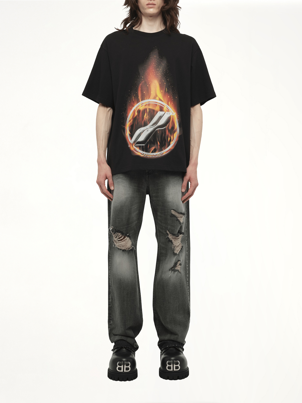 Meteor Print T-Shirt in Black