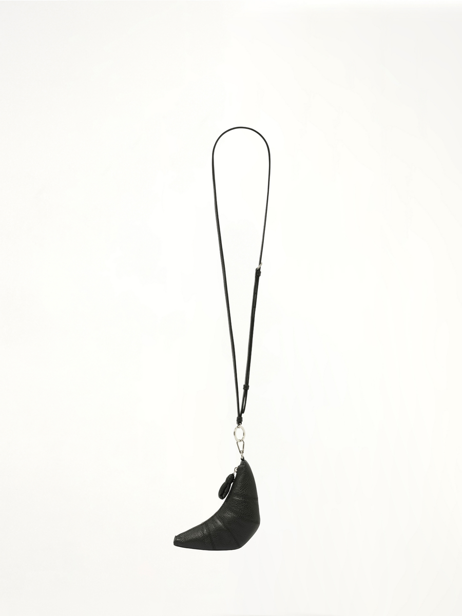 Crossbody Croissant Coin Purse in Black