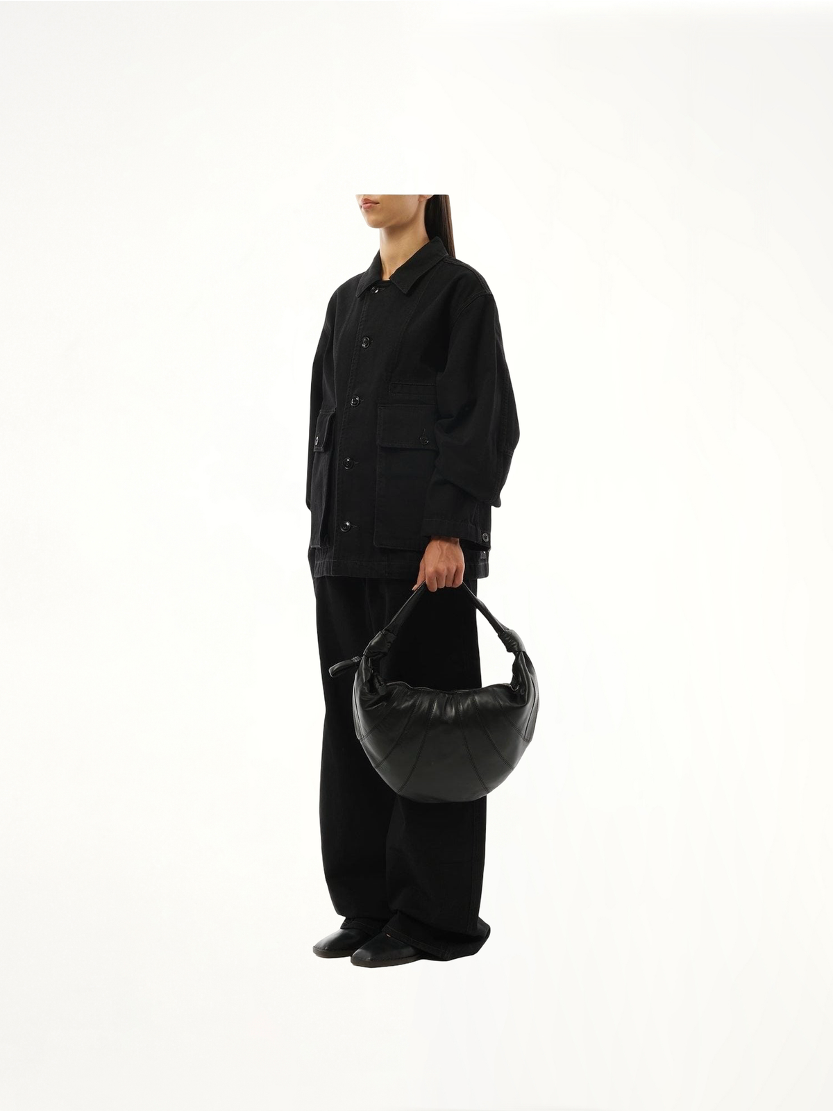 Fortune Croissant Bag in Black
