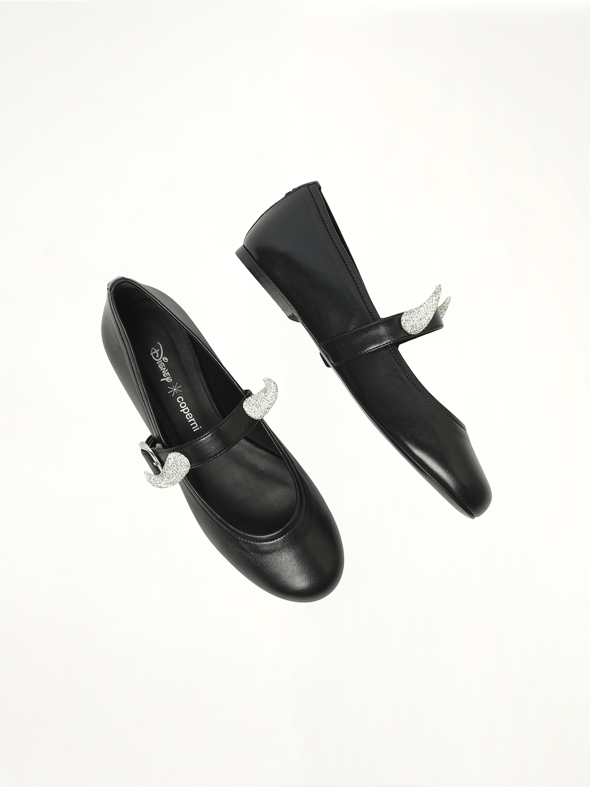 Disney x Coperni Horn Ballerina Belt Flat in Black Top View | COPERNI