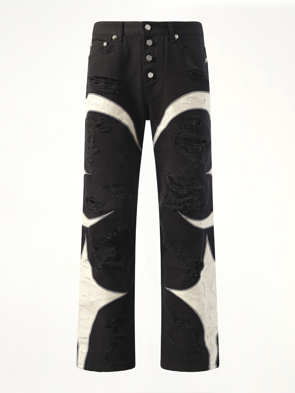 TC Leather Washing Denim Pants War Ver in Black