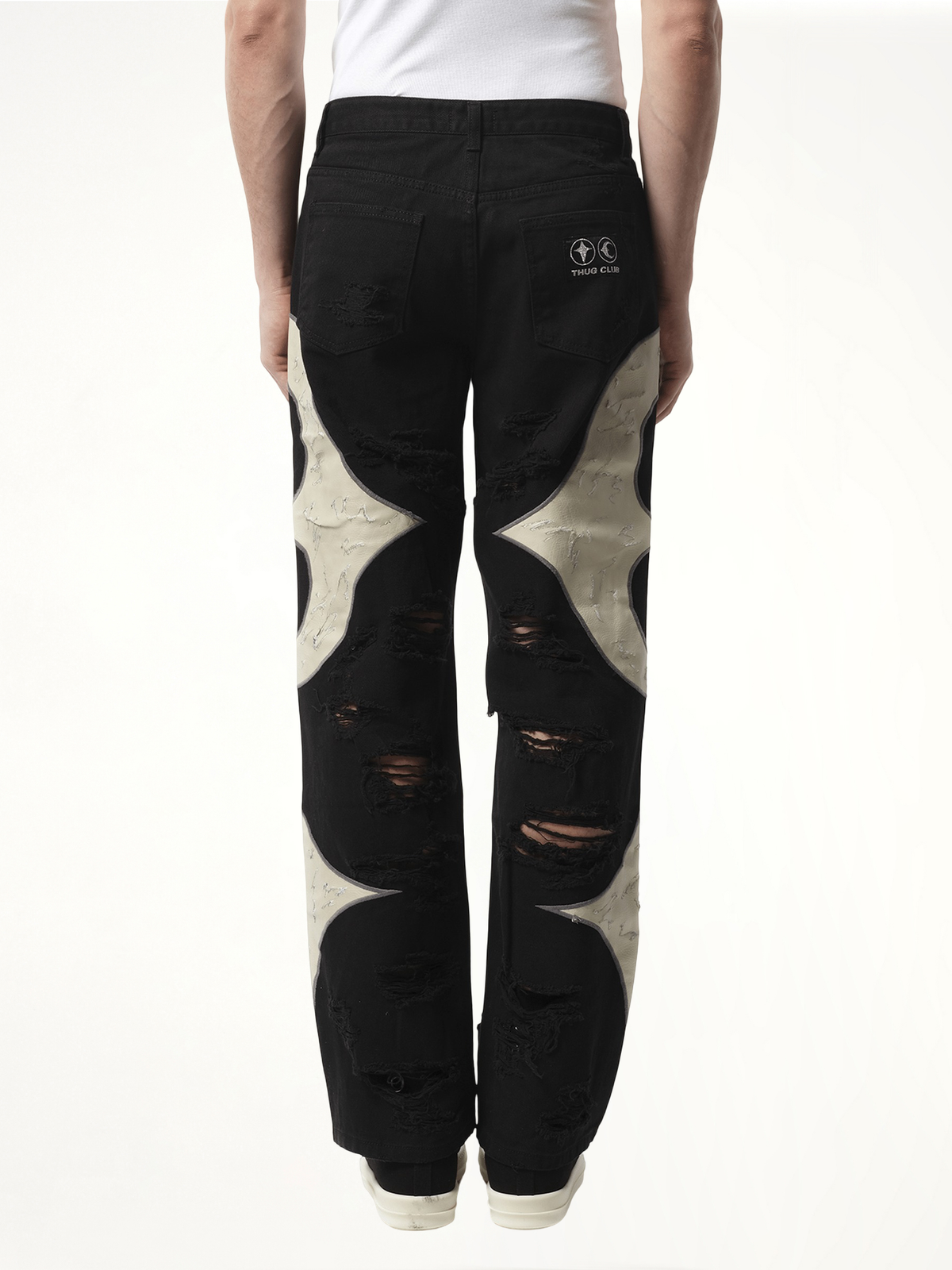 TC Leather Washing Denim Pants War Ver in Black