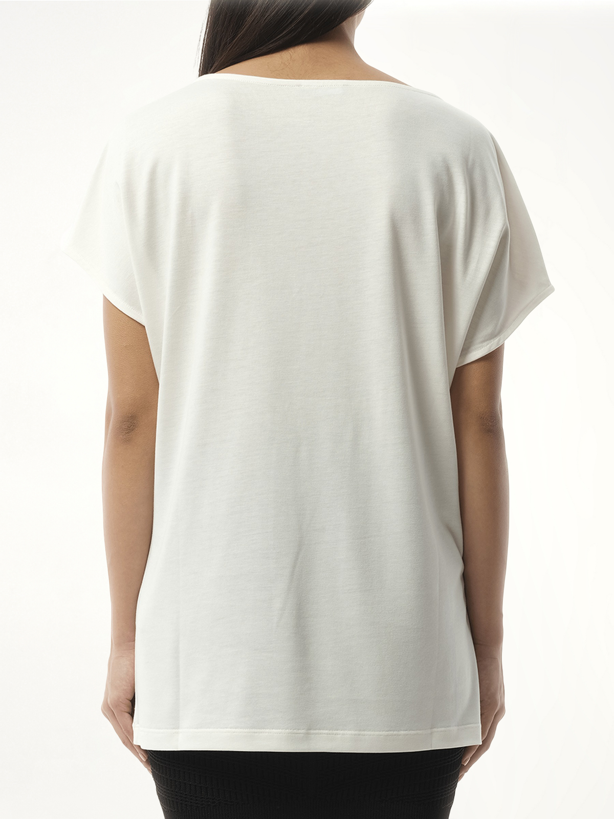 Boatneck Balmain Eye Print Top in White