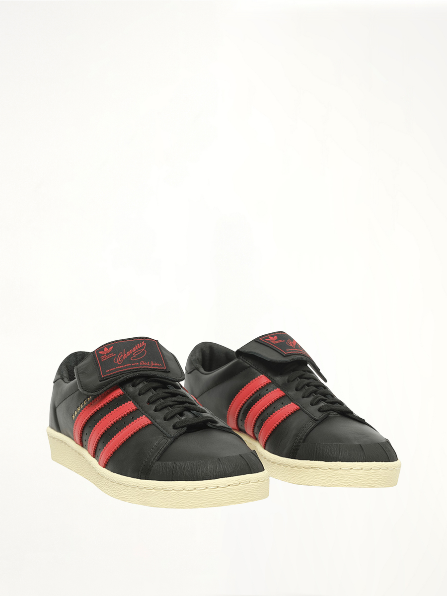 Adidas X Chavarria Jabbar Low in Black/Red Front View | WILLY CHAVARRIA